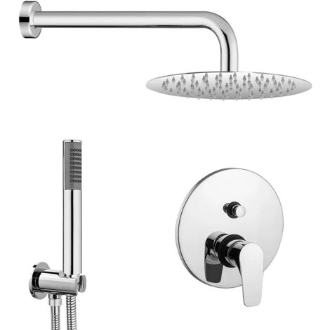 Set doccia incasso Paffoni Lime con soffione tondo inox 30 e kit doccia