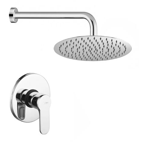 Set doccia incasso tondo Paco con soffione 20 cm cromato