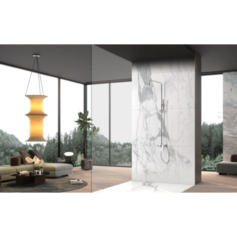 Set doccia monocomando  Modello DELOS  Colore grigio  Finitura cromata [IMEX®]