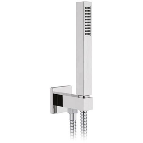 Set doccia quadra presa acqua flex e doccetta cromo