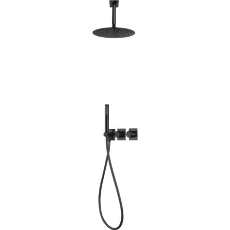 Set Doccia Termostatico a Incasso Nero Nepal Imex Imex Gtn062 Ng