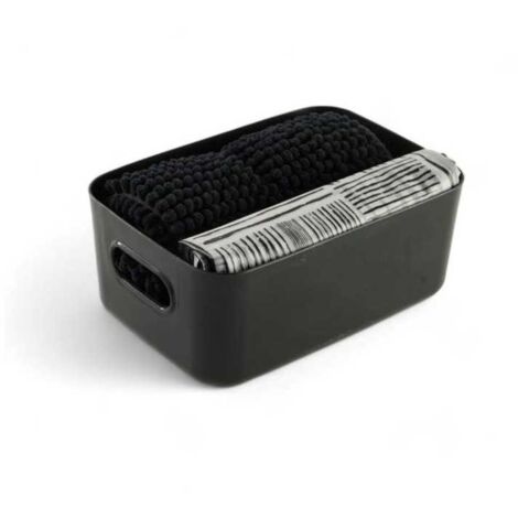 Set doccia TODAY Utility 3 pezzi - Panierino, tappeto 40x60 cm, telo 180x180 cm (nero)