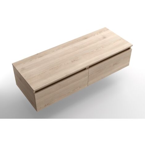 Set DOMUS 1200 2 Schrankelement wandhängend 1 Schublade und Waschtischplatte NATURE