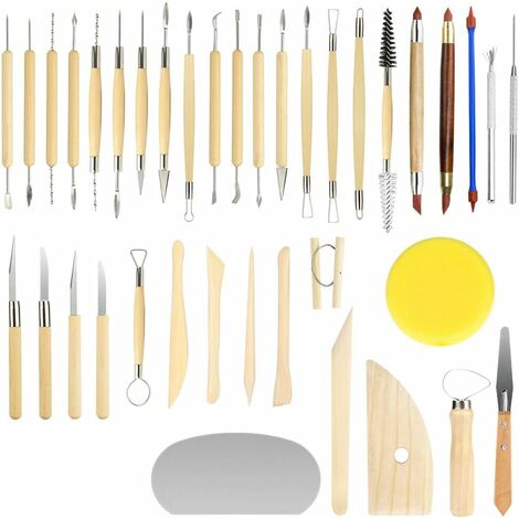 Ensemble D'outils D'argile Polymère De 24 Pièces, Kit D'outils De Sculpture  En Céramique, Ensemble D'outils D'argile À L'air Pour Adultes, Enfants,  Artisanat De Poterie, Cuisson, Sculpture, Peinture, Modélisation, Dotting