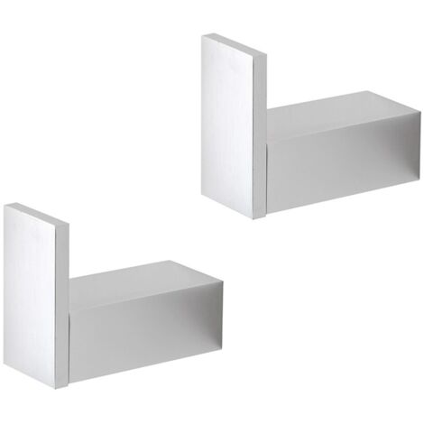 Set due appendini portasciugamani da muro in alluminio argento Sky