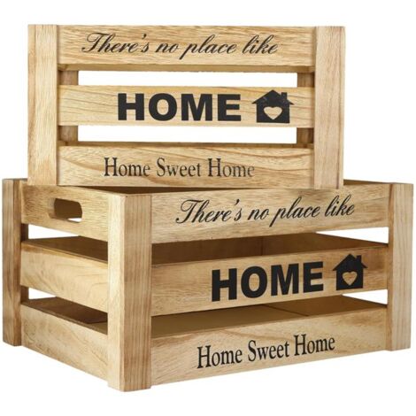 SET DUE CASSETTE HOME SWEET HOME DECORATIVE IN LEGNO