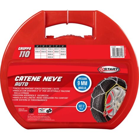 Set due pezzi catene da neve spessore 9mm gruppo 110