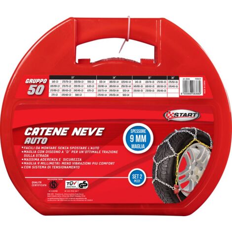 Set due pezzi catene da neve spessore 9mm gruppo 50