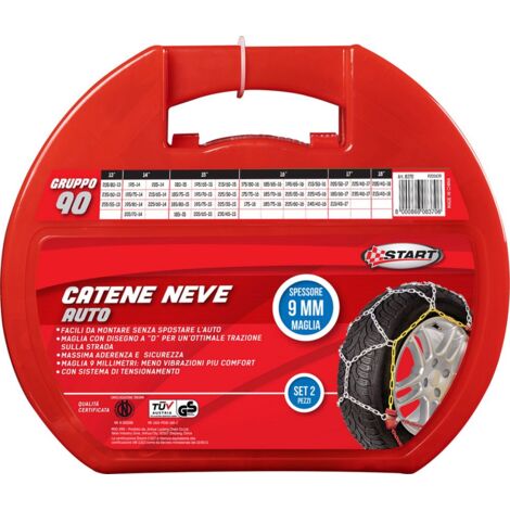 Set due pezzi catene da neve spessore 9mm Gruppo 90