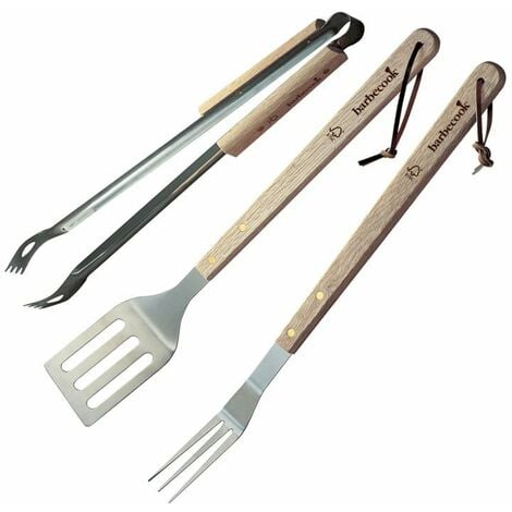 Set d'ustensiles 3 pièces pour barbecue Barbecook - Marron