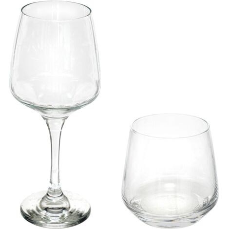 Set elaya 12pz 19x19x6 cm in vetro