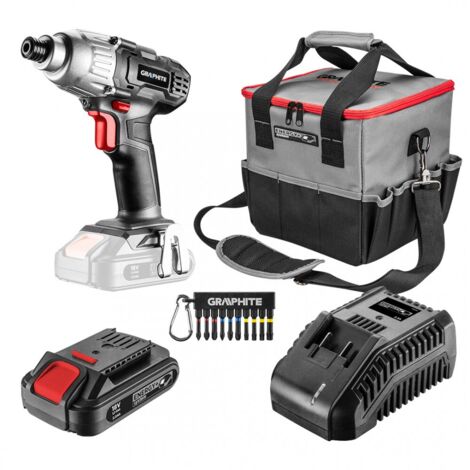 Set Energy +: Atornillador inalámbrico, batería de 2.0 Ah, cargador, bolsa para herramientas eléctricas, puntas