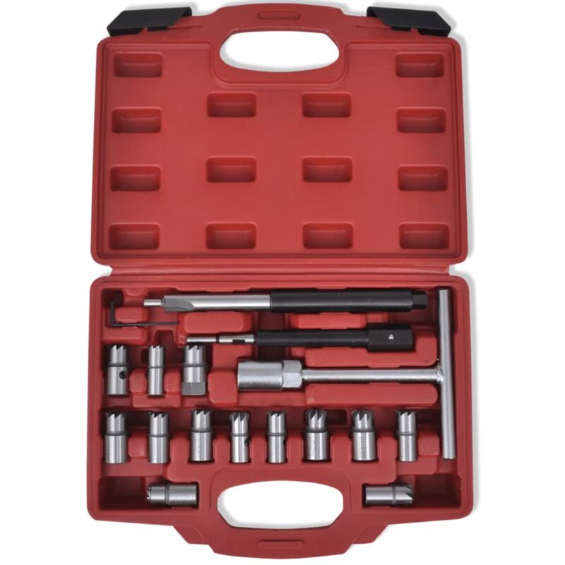 martillo deslizante llave hexagonal universal Herramienta de inyector herramienta de limpieza de inyector 17 piezas extractor de inyector di/ésel para coche