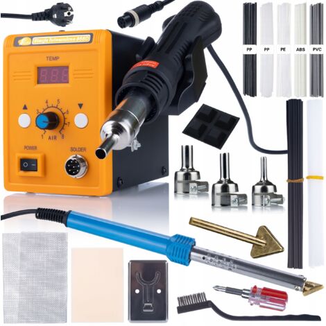 Set Estación de soldadura de aire caliente Rosfix 858D + Soldador Blue Lark 80W BL80W con un conjunto de accesorios (plástico, malla) + Prowelder Kit Mini