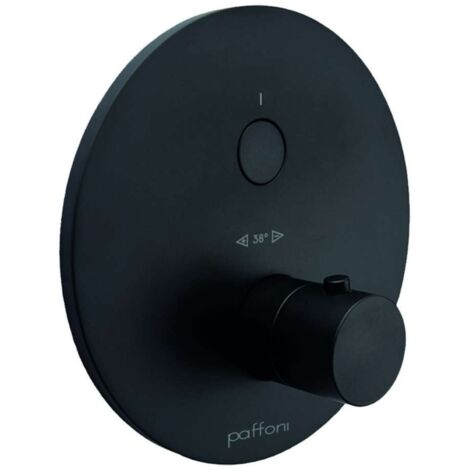Set esterno termostatico doccia incasso ad 1 funzione colore nero opaco Paffoni Compact Box CPT013NO  Nero opaco