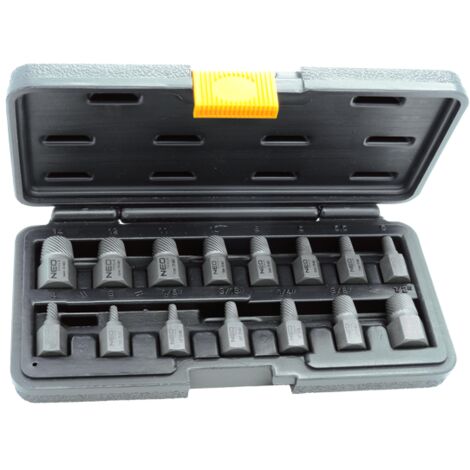 SET ESTRATTORI PER VITE CAVA - 15PZ  ALTA RESISTENZA - NEO 09-607 PROFESSIONALI