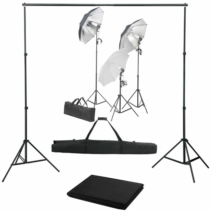 

Set estudio fotográfico con luces y telón de fondo