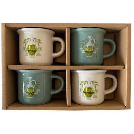 Set expresso 4 tasses colorées - Olive