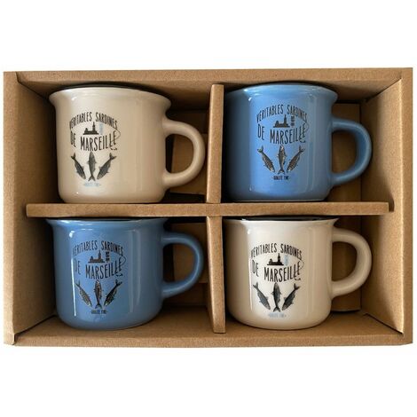 Set expresso 4 tasses colorées - Sardines