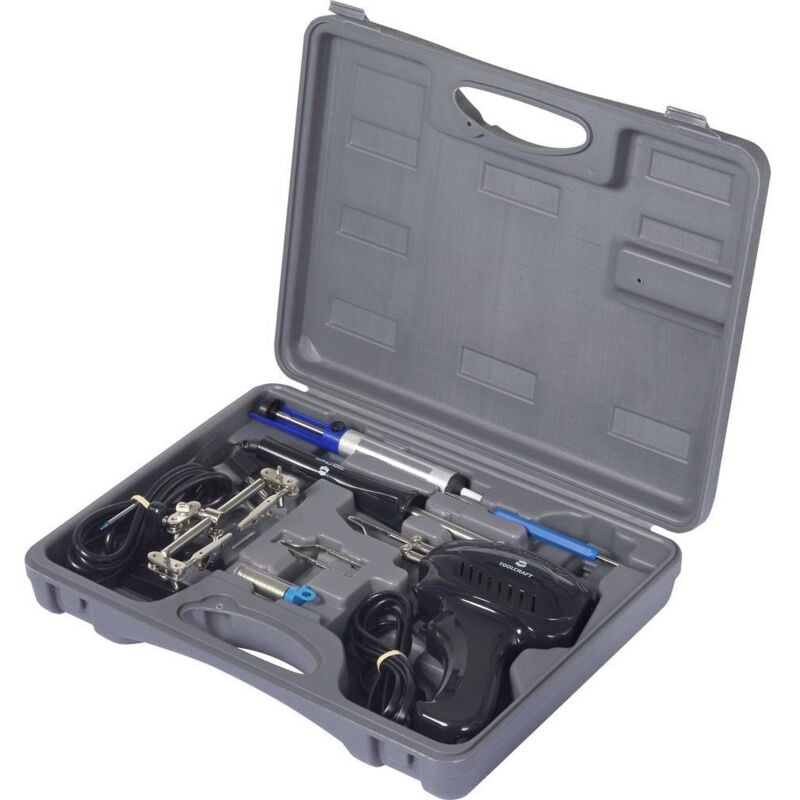 Set de soudure Toolcraft sk 3000 588527 (Pistolet à souder 100 w, fer à souder 30 w, 3ème main, pompe à dessouder)