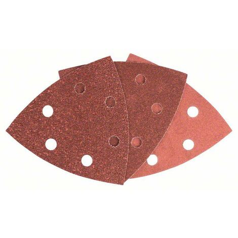 Set feuilles abrasives Delta avec bande auto-agrippante, perforé Bosch Accessories 2607019500 Grain 60, 120, 240 Cote d'encoignure 93 mm 1 set C90499