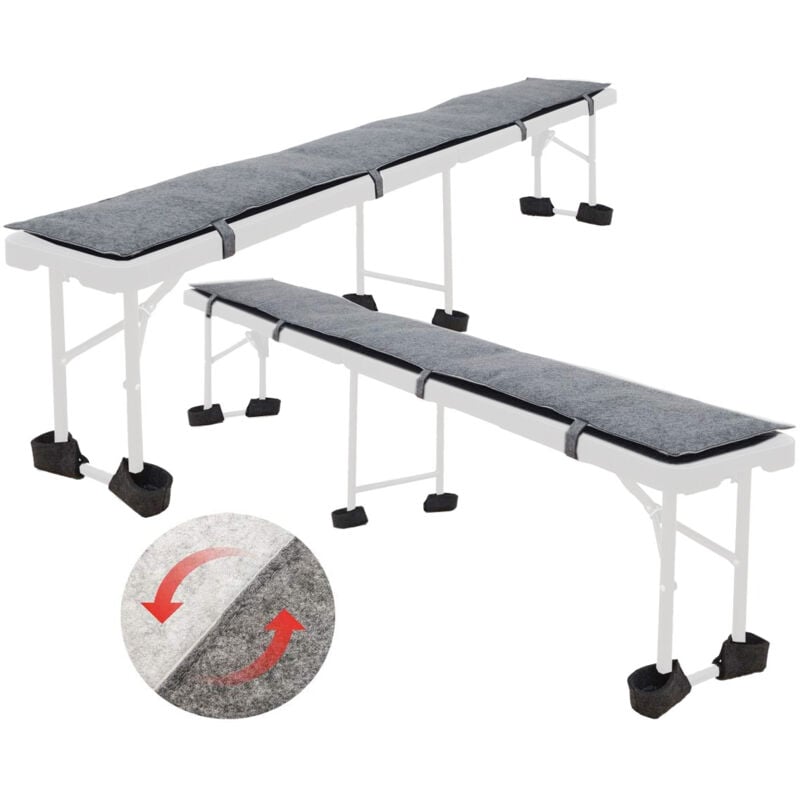 Set Feutre 2 Coussins Réversibles Banc de Bière 220cm 12 Capuchons Protection