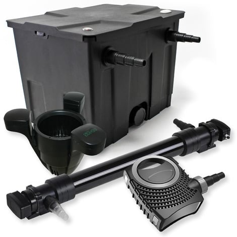 Set filtro estanques 12000l 72W UVC Clarificador NEO10000 80W Bomba Skimmer jardin