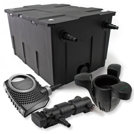 Set filtro estanques 60000l 24W UVC Clarificador NEO8000 70W Bomba Skimmer