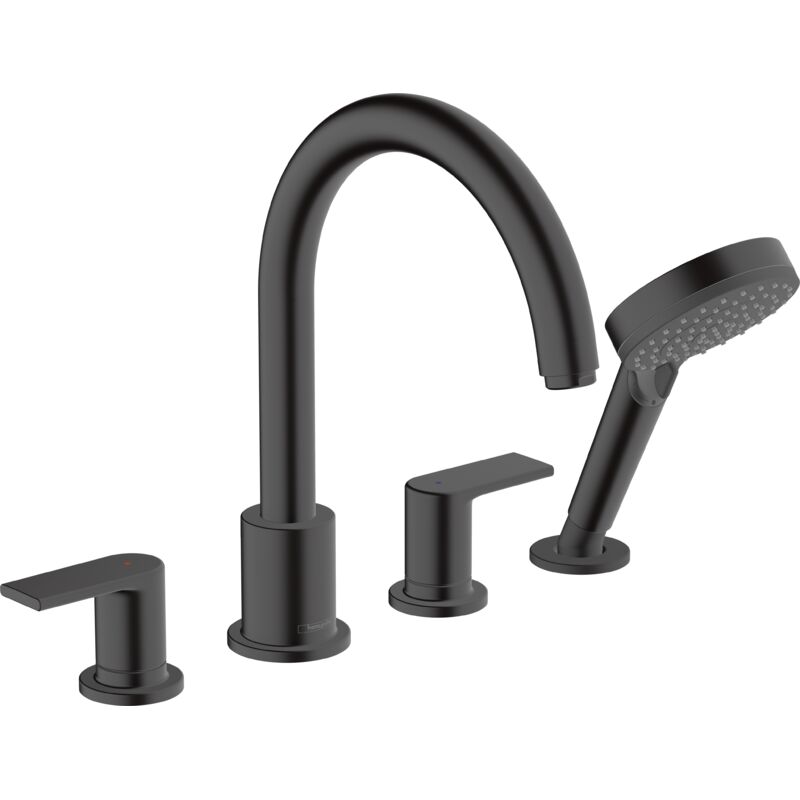 Vernis Shape - Mitigeur sur le bord de baignoire, installation 4 trous, noir mat 71459670 - Hansgrohe
