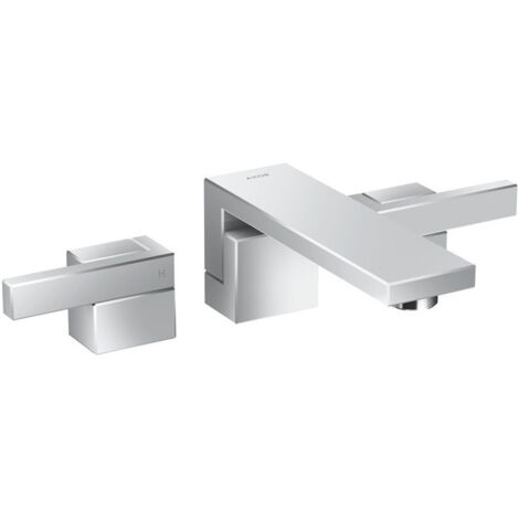 Set finition mél lav mural 3 trou s, bonde écoul libre, coupe diam, bec 190mm chromé