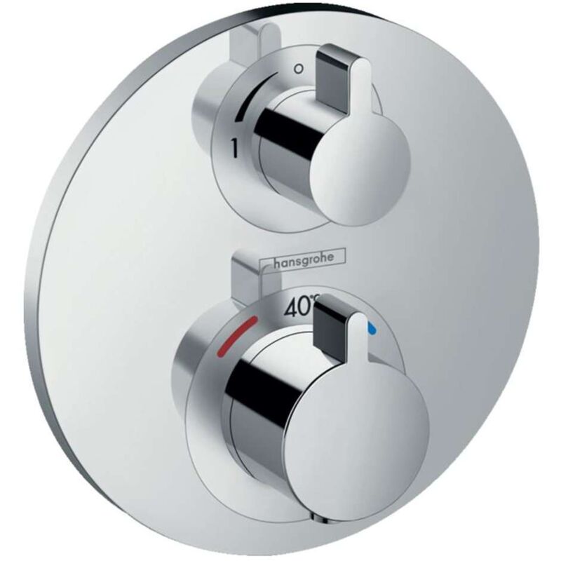 Hansgrohe - Ecostat s - Mitigeur thermostatique encastré de douche avec vanne d'arrêt, chrome 15757000