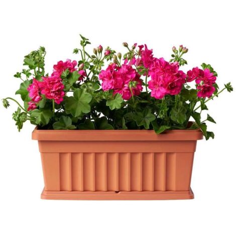 set fioriera da balcone bama "iris" terracotta 50 cm