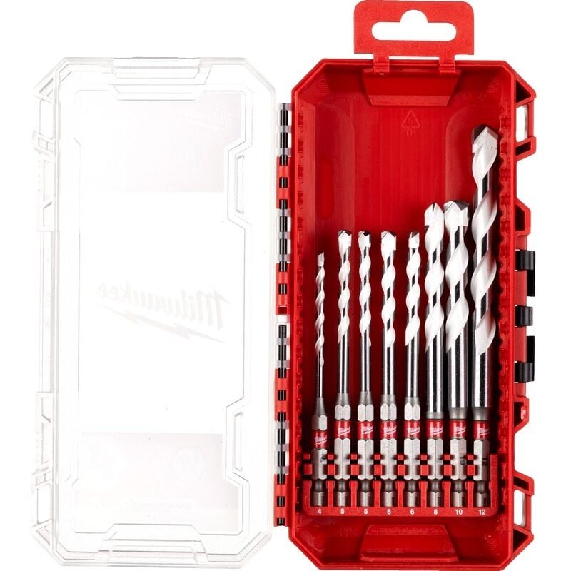Milwaukee - Set Forets multi matériels 8 pièces de 4 à 12 mm : polyvalents, durables et précis