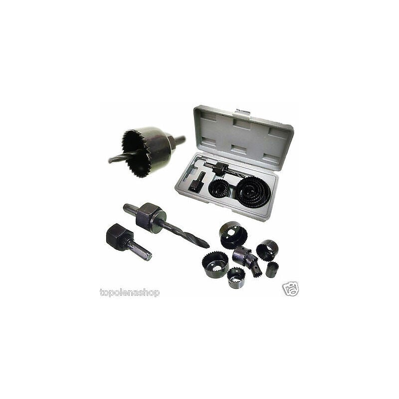 Set Frese A Tazza Per Trapano Kit 11 Seghe Foratrici Legno Plastica