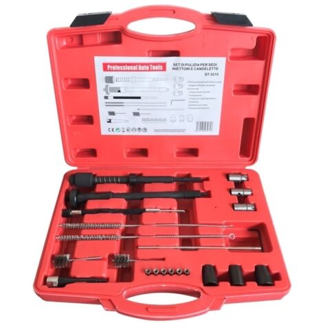Set frese pulizia sede iniettori e sede candelette motori auto 22 pz