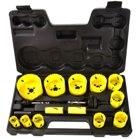 SET FRESE SEGHE A TAZZA SERIE 16pz METALLO LEGNO 19-76mm GEKO G39998