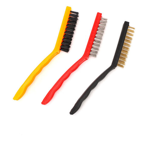 Set gebogener Drahtbürsten für die Maurerarbeit – zur Entfernung von Rost, Schweißschlacke und Staub – 3er-Pack, 23 cm, farbig