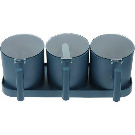 Set Gewürzbox Kunststoff Gewürzglas Gewürzdosen Gewürzbox Servierset Küchenvorratsbehälter Gewürzwürzen mit Tablett