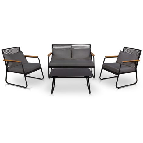 MC HAUS Set giardino 4 posti resistente raggi UV OLBIA DARK GREY MCHAUS