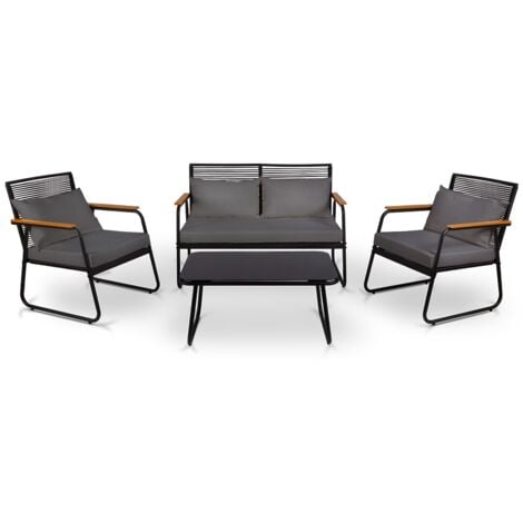 Set giardino 4 posti resistente raggi UV OLBIA DARK GREY MCHAUS