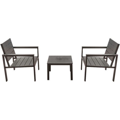 Set giardino effetto polywood - Orosei - colore nero - 2 posti