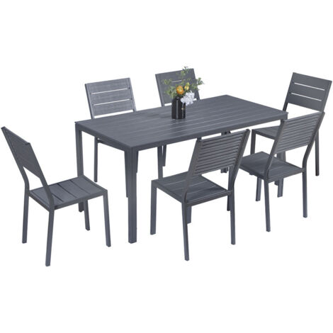 SET GIARDINO IN ACCIAIO 'BODRUM' colore dark grey
