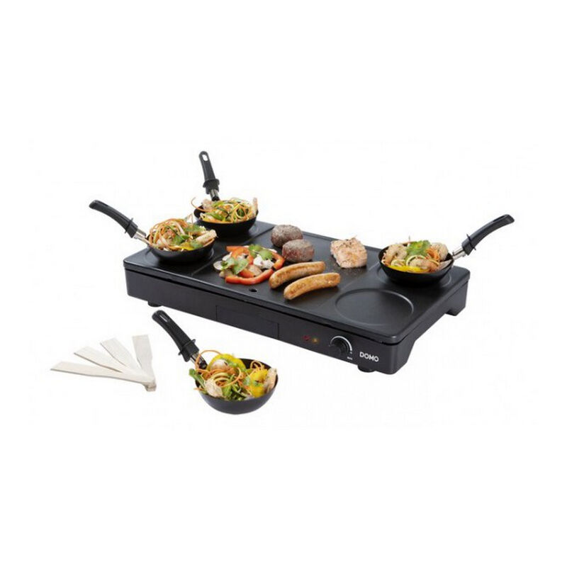 Image of Domo - set mini wok, crepe maker e grill 1000w nero - do8712w