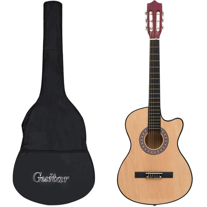 

Set guitarra acustica occidental cutaway 12 pzas 6 cuerdas 38'