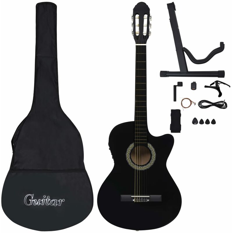 

Set guitarra occidental 12 pzas con ecualizador 6 cuerdas negro