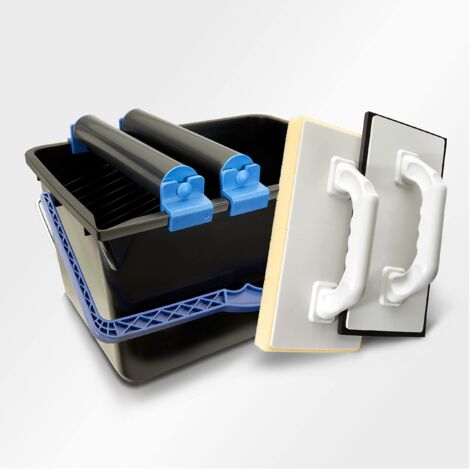 SET HELPMATE secchio in plastica da 12L idrospugna con rivestimento in gomma