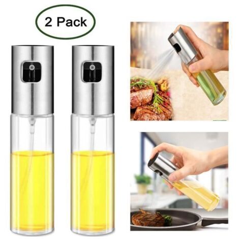 Set Huile et Vinaigre Vaporisateur - Cuisine - 2 Pièces - 100ml - Verre - Portable