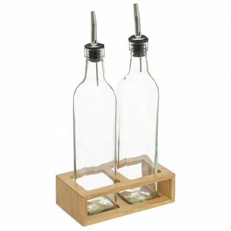 NORTHIX 5five - bouteilles huile vinaigre verre bambou 0 -48l