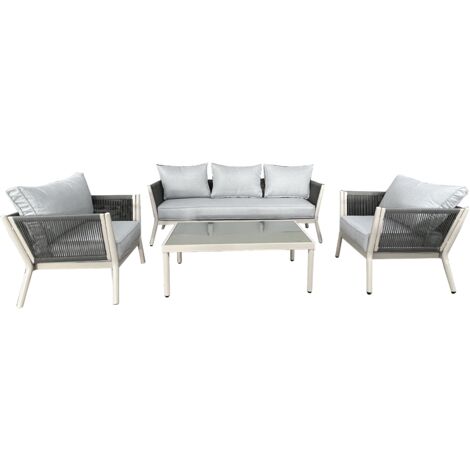 Set in rattan sintetico con struttura in alluminio
