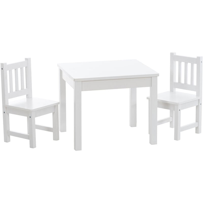 

CLP - Set infantil Mides de mesa y dos sillas Blanco